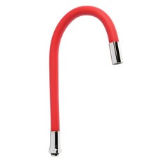 Излив для смесителя ZEIN, гибкий, силикон, нерж., 50 см, сетка пластик, красный 737330