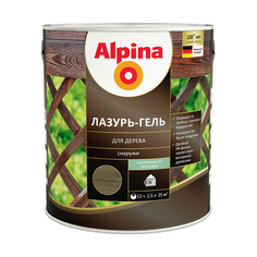 Защитная лазурь-гель для дерева Alpina, 2,5 л, черная