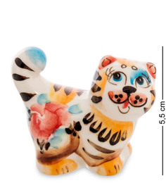 ГЛ-609 Фигурка Кот-Хвост нов. цв. (Гжельский фарфор) No Brand