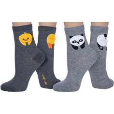 Комплект носков женских Hobby Line 2-243 серых 36-40