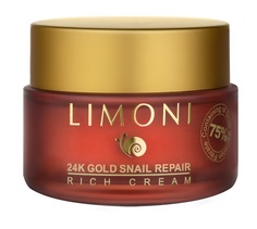 Крем для лица Limoni с золотом и экстрактом слизи улитки 24K Gold Snail Repair Rich 50мл