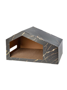 Картонный домик-когтеточка Pet-it Black House 50х33х28.5 черный с узором