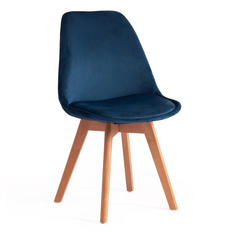 Комплект стульев 4 шт. TetChair TULIP SOFT (74) 54х47х83 см, синий/натуральный