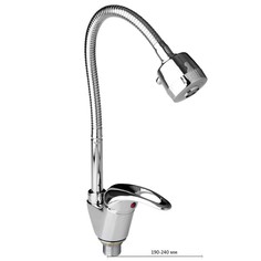 Смеситель для кухни Accoona A4840, однорычажный, гибкий излив, хром No Brand