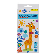 Упаковка карандашей цветных Silwerhof Веселые друзья дерево 7.2мм 12 цв.