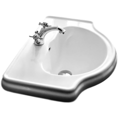 Раковина Kerasan Retro 62 1030 Белая с тремя отверстиями под смеситель