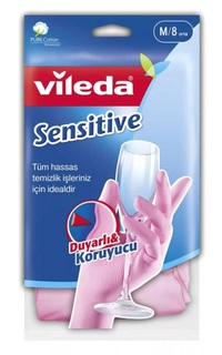 Перчатки Vileda Candy Sensitive розовые размер M