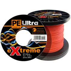 Плетеный Шнур Для Рыбалки Aqua Pe Ultra Extreme 1,00mm (Цвет Красный) 100m