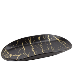 Блюдо сервировочное Черный мрамор, 34x15 см, Nouvelle