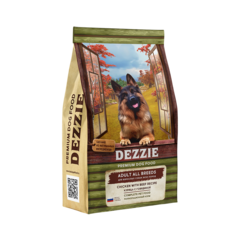 Сухой корм для собак всех пород DEZZIE All Breed Премиум, Курица с Говядиной, 15 кг