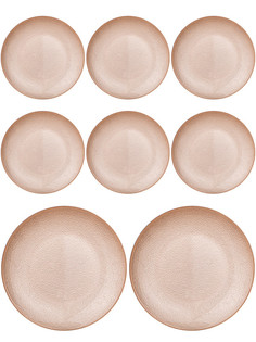 Набор обеденных тарелок 8 шт Bronco Natural cream 21 см336-045