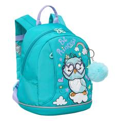 Рюкзак детский Grizzly дошкольный с одним отделением, для девочки RK-381-3/2, бирюзовый