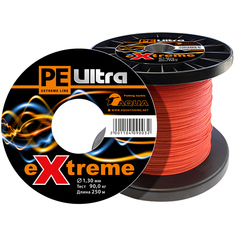 Плетеный Шнур Для Рыбалки Aqua Pe Ultra Extreme 1,30mm (Цвет Красный) 250m