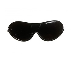 Черная лаковая маска на глаза из эко-кожи Bdsm Арсенал