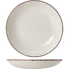Салатник Steelite Браун дэппл 1.2л, 255х255х30мм, фарфор, белый-коричневый