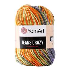 Пряжа YarnArt Jeans crazy 55% хлопок, 45% акрил 160 м, 1 шт, 50 г, 8213 серый-зеленый
