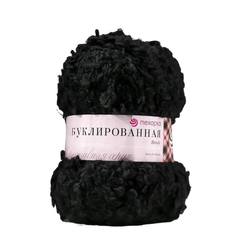 Пряжа Пехорка Буклированная 30% мохер,20% шерсть,50% акрил 220 м /200 гр 02-Черный