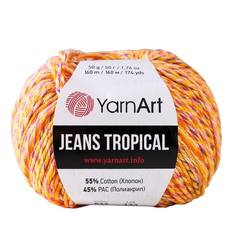 Пряжа YarnArt Jeans Tropical 160 м, 1 шт, 50 г, 617 желтый апельсин