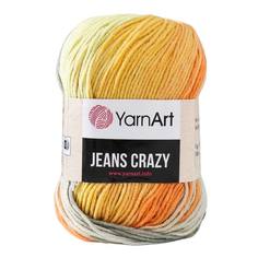 Пряжа YarnArt Jeans crazy 55% хлопок, 45% акрил 160 м, 1 шт, 50 г, 8210 желтый-оранжевый