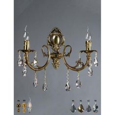 Бра настенный, хрустальный Ambiente 8888/2 PB Honey Leaf ALICANTE