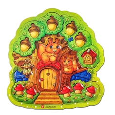 Развивающая игрушка из дерева Рамки-вкладыши Запасы белочки Smile Decor