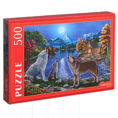 Рыжий кот Пазл Ночные волки у озера, 500 элементов