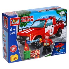 Конструктор Пожарная LADA 4x4 Пикап, 58 деталей No Brand