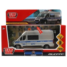 Технопарк Машина металлическая Fiat Ducato Полиция, инерционная, 14 см, открываются двери,