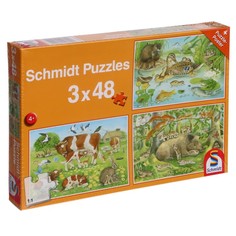 Пазл Животные с малышами, 3 ? 48 элементов Schmidt