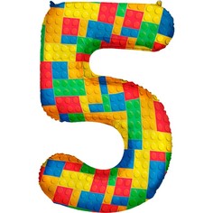 Шар фольгированный 34 цифра 5 Конструктор, 1 шт., инд. уп. No Brand