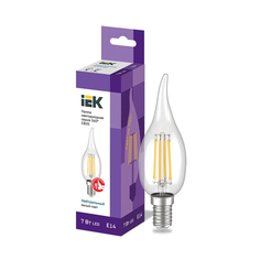 ЛАМПА СВЕТОДИОДНАЯ (LED) "IEK" CВ35 СВЕЧА НА ВЕТРУ 07W 4000 К E14 СЕРИЯ 360°, НЕЙТРАЛ. СВЕ