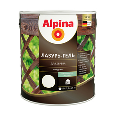 Защитная лазурь-гель для дерева Alpina, 2,5 л, белая