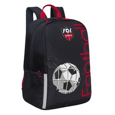 Рюкзак школьный Grizzly RB-351-1 /2 черный-красный