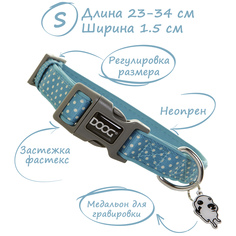 Ошейник для собак DOOG Snoopy голубой с белым 23-34см
