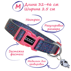 Ошейник для собак DOOG Marley синий в крапинку 32-46см