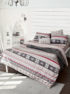 Комплект постельного белья Фланель "Норвежский узор" 1,5-спальный с наволочками 70*70 TM Textile
