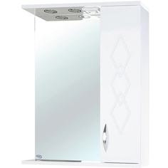 Зеркало со шкафом Bellezza Элеганс 60 R 4618609521015 с подсветкой Белое