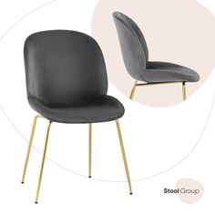 Стул Stool Group Турин, серый/золотой