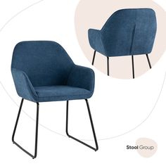 Стул Чак, синий Stool Group