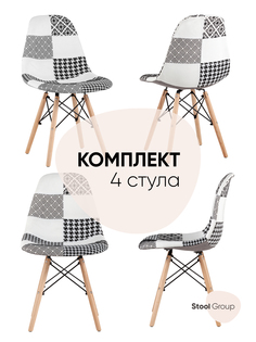 Стул Stool Group EAMES DSW, черно-белый