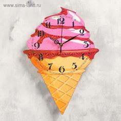 Часы настенные Мороженое-рожок, дискретный ход, 32 х 23 No Brand