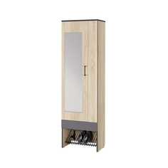 Шкаф 1 дверный с зеркалом Элоиза дуб сонома/графит No Brand