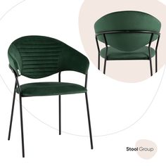 Стул для кухни обеденный Алексис велюр зелёный Stool Group