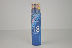 Набор цветных акварельных карандашей 18 шт, в тубусе, грифель 2.9 мм.арт.980-18 Импортные товары