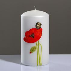 Свеча - цилиндр Маки, 7?13 см, жемчужный белый Trend Decor Candle