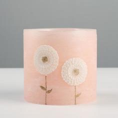 Подсвечник / лампион круглый Одуванчики, 10 см, розовый Trend Decor Candle