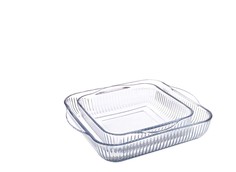 Набор квадратных стеклянных жаропрочных форм для запекания с ручками,2 шт BR-145328 BrArt