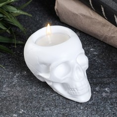 Подсвечник Череп белый, 8см Хорошие сувениры