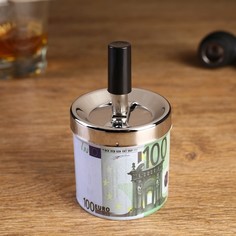 Пепельница бездымная "100 евро", 11.5 х 6.5 см, микс No Brand