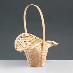 Корзина плетёная, бамбук, натуральный цвет, (шляпка с изгибом) No Brand